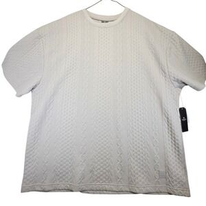 Saints Studio Mens 2X Stone Cable Textured Short Sleeve Knit Top